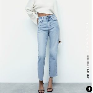 High Rise Five Pocket Jean Straight Leg